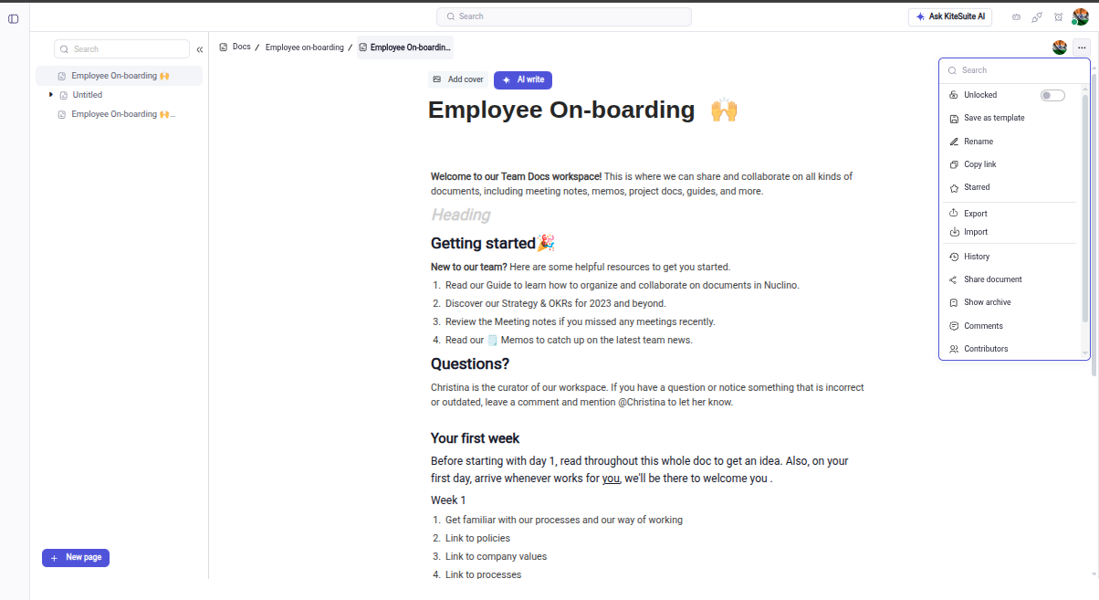 KiteSuite Collaborative Document Editor