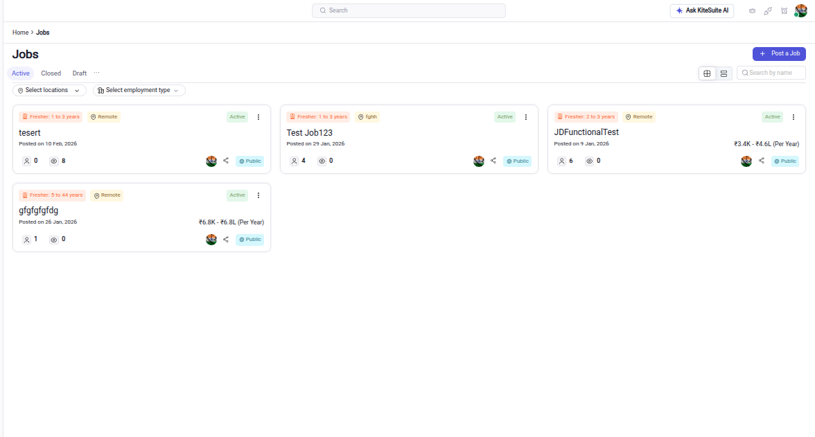 KiteSuite Recruiting and ATS pipeline