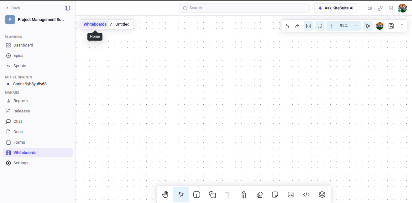 KiteSuite Whiteboard Canvas view